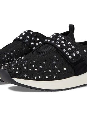 Kenneth Cole Reaction Black Slip-On Rhinestone Sneakers New Size 9